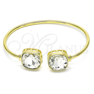 Aro Individual 07.380.0006 Oro Laminado, con Blanca Cristal, Pulido, Tono Dorado (02 MM Thickness, One size fits all)