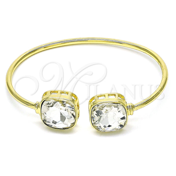 Aro Individual 07.380.0006 Oro Laminado, con Blanca Cristal, Pulido, Tono Dorado (02 MM Thickness, One size fits all)