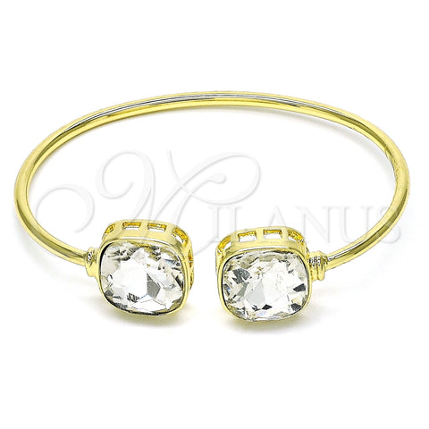 Aro Individual 07.380.0006 Oro Laminado, con Blanca Cristal, Pulido, Tono Dorado (02 MM Thickness, One size fits all)