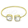 Aro Individual 07.380.0006 Oro Laminado, con Blanca Cristal, Pulido, Tono Dorado (02 MM Thickness, One size fits all)