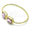 Aro Individual 07.380.0006.1 Oro Laminado, con Light Rose Cristal, Pulido, Tono Dorado (02 MM Thickness, One size fits all)