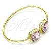 Aro Individual 07.380.0006.1 Oro Laminado, con Light Rose Cristal, Pulido, Tono Dorado (02 MM Thickness, One size fits all)