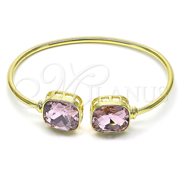 Aro Individual 07.380.0006.1 Oro Laminado, con Light Rose Cristal, Pulido, Tono Dorado (02 MM Thickness, One size fits all)