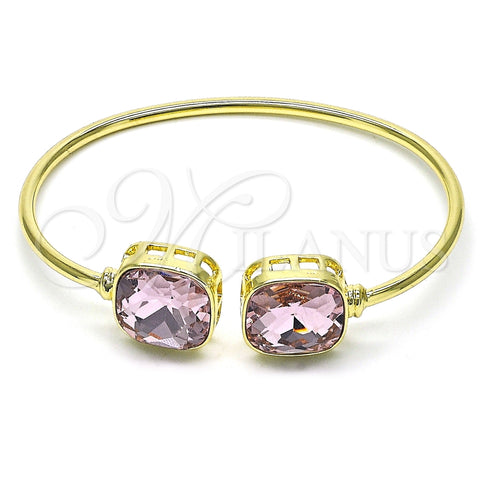 Aro Individual 07.380.0006.1 Oro Laminado, con Light Rose Cristal, Pulido, Tono Dorado (02 MM Thickness, One size fits all)