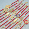 Kit Surtido de 18 Pulseras de Hilo Rojo de la Suerte de Oro Laminado al por mayor — SKU 148666