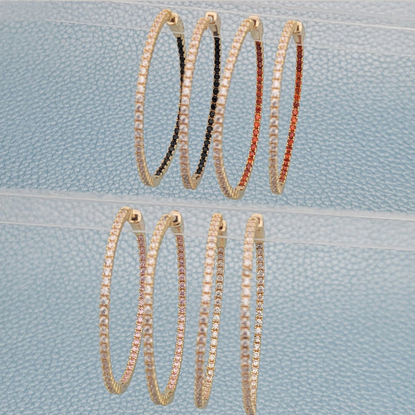 Kit Surtido de 8 Pares de Argollas Grandes de Oro Laminado al por mayor — SKU 148669