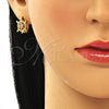Argolla Huggie 02.210.0459.2.12 Oro Laminado, Diseño de Tortuga, con Granate Zirconia Cubica and Negro Micro Pave, Pulido, Tono Dorado
