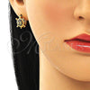 Argolla Huggie 02.210.0459.3.12 Oro Laminado, Diseño de Tortuga, con Negro Zirconia Cubica and Negro Micro Pave, Pulido, Tono Dorado