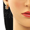 Argolla Huggie 02.210.0713.1.12 Oro Laminado, Diseño de Tortuga, con Granate Zirconia Cubica and Blanca Micro Pave, Pulido, Tono Dorado