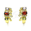Argolla Huggie 02.210.0160.11.15 Oro Laminado, Diseño de Elefante, con Multicolor Zirconia Cubica, Pulido, Tono Dorado