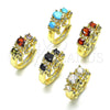 Argolla Huggie 02.210.0160.11.15 Oro Laminado, Diseño de Elefante, con Multicolor Zirconia Cubica, Pulido, Tono Dorado