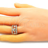 Anillo Multi Piedra 01.253.0010.1.07 Oro Laminado, Diseño de Elefante, con Multicolor Zirconia Cubica, Pulido, Tres Tonos (Size 7)