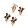 Argolla Huggie 02.210.0718.1.15 Oro Laminado, Diseño de Mariposa y Gota, con Granate and Blanca Zirconia Cubica, Pulido, Tono Dorado