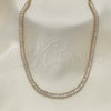Gargantilla Elegante 04.130.0001.12 Oro Laminado, Diseño de Baguette, con Blanca Zirconia Cubica, Pulido, Tono Dorado (05 MM Thickness, 12 Inches Length)
