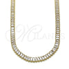 Gargantilla Elegante 04.130.0001.12 Oro Laminado, Diseño de Baguette, con Blanca Zirconia Cubica, Pulido, Tono Dorado (05 MM Thickness, 12 Inches Length)