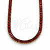 Gargantilla Elegante 04.130.0001.1.12 Oro Laminado, Diseño de Baguette, con Zirconia Cubica Granate, Pulido, Tono Dorado (Grosor 05 MM, 12 Pulgadas de Largo)
