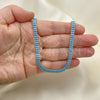 Gargantilla Elegante 04.130.0001.3.12 Oro Laminado, Diseño de Baguette, con Turquoise Zirconia Cubica, Pulido, Tono Dorado (05 MM Thickness, 12 Inches Length)
