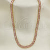 Gargantilla Elegante 04.130.0001.4.12 Oro Laminado, Diseño de Baguette, con Rosado Zirconia Cubica, Pulido, Tono Dorado (05 MM Thickness, 12 Inches Length)