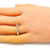 Anillo Multi Piedra 01.213.0009.2 Oro Laminado, Diseño de Corazón, con Rosado Zirconia Cubica, Pulido, Tono Dorado (One size fits all)