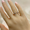 Anillo Multi Piedra 01.213.0009.2 Oro Laminado, Diseño de Corazón, con Rosado Zirconia Cubica, Pulido, Tono Dorado (One size fits all)