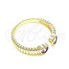 Anillo Multi Piedra 01.213.0009.2 Oro Laminado, Diseño de Corazón, con Rosado Zirconia Cubica, Pulido, Tono Dorado (One size fits all)