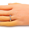 Anillo Multi Piedra 01.213.0009.3 Oro Laminado, Diseño de Corazón, con Amatista Zirconia Cubica, Pulido, Tono Dorado (One size fits all)