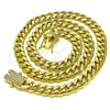 Gargantilla Basica 03.278.0003.18 Acero Inoxidable, Diseño de Miami Cubana, con Blanca Cristal, Pulido, Tono Dorado (08 MM Thickness, 18 Inches Length)