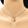 Juego de Arete y Dije de Adulto 10.156.0452.1 Oro Laminado, Diseño de Mariposa, con Multicolor Micro Pave, Pulido, Tono Dorado