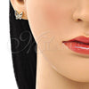 Juego de Arete y Dije de Adulto 10.156.0452.1 Oro Laminado, Diseño de Mariposa, con Multicolor Micro Pave, Pulido, Tono Dorado