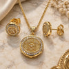Juego de Arete y Dije de Adulto 10.156.0456 Oro Laminado, Diseño de Tortuga, con Micro Pave Blanca, Pulido, Tono Dorado