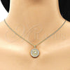 Juego de Arete y Dije de Adulto 10.156.0457 Oro Laminado, Diseño de Elefante, con Blanca Micro Pave, Pulido, Tono Dorado