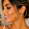 Arete Dormilona 02.387.0023.2 Oro Laminado, Diseño de Mariposa, con Multicolor Zirconia Cubica, Pulido, Tono Dorado