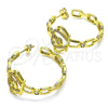 Arete Dormilona 02.341.0123 Oro Laminado, Diseño de Corona y Corazón, con Blanca Micro Pave and Blanca Zirconia Cubica, Pulido, Tono Dorado
