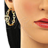 Arete Dormilona 02.341.0124 Oro Laminado, Diseño de Corazón y Corona, con Blanca Micro Pave and Blanca Zirconia Cubica, Pulido, Tono Dorado