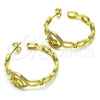 Arete Dormilona 02.341.0124 Oro Laminado, Diseño de Corazón y Corona, con Blanca Micro Pave and Blanca Zirconia Cubica, Pulido, Tono Dorado