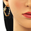 Arete Dormilona 02.341.0126 Oro Laminado, Diseño de Estrella y Luna, con Blanca Micro Pave, Pulido, Tono Dorado