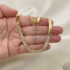 Gargantilla Elegante 04.341.0097.16 Oro Laminado, Diseño de Baguette, con Blanca Zirconia Cubica, Pulido, Tono Dorado (05 MM Thickness, 16 Inches Length)