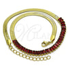 Gargantilla Elegante 04.341.0097.1.16 Oro Laminado, Diseño de Baguette, con Granate Zirconia Cubica, Pulido, Tono Dorado (05 MM Thickness, 16 Inches Length)