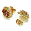 Arete Dormilona 02.387.0091.1 Oro Laminado, con Granate Zirconia Cubica, Pulido, Tono Dorado