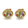 Arete Dormilona 02.387.0091.2 Oro Laminado, con Multicolor Zirconia Cubica, Pulido, Tono Dorado