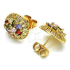Arete Dormilona 02.387.0091.2 Oro Laminado, con Multicolor Zirconia Cubica, Pulido, Tono Dorado