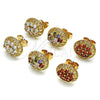 Arete Dormilona 02.387.0091.2 Oro Laminado, con Multicolor Zirconia Cubica, Pulido, Tono Dorado