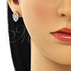 Arete Dormilona 02.387.0095 Oro Laminado, Diseño de Ojo Griego, con Blanca Zirconia Cubica, Pulido, Tono Dorado