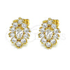 Arete Dormilona 02.387.0095 Oro Laminado, Diseño de Ojo Griego, con Blanca Zirconia Cubica, Pulido, Tono Dorado