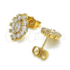Arete Dormilona 02.387.0095 Oro Laminado, Diseño de Ojo Griego, con Blanca Zirconia Cubica, Pulido, Tono Dorado