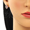 Arete Dormilona 02.387.0095.1 Oro Laminado, Diseño de Ojo Griego, con Rosado Zirconia Cubica, Pulido, Tono Dorado