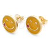 Arete Dormilona 02.02.0484 Oro Laminado, Esmaltado Amarillo, Tono Dorado