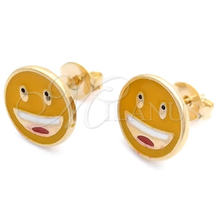 Arete Dormilona 02.02.0488 Oro Laminado, Esmaltado Amarillo, Tono Dorado