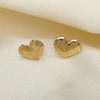 Arete Dormilona 02.02.0493 Oro Laminado, Diseño de Corazón, Pulido, Tono Dorado