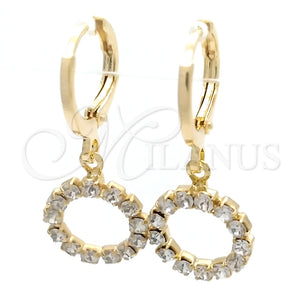 Argolla Huggie 02.02.0495.1.15 Oro Laminado, con Blanca Zirconia Cubica, Pulido, Tono Dorado